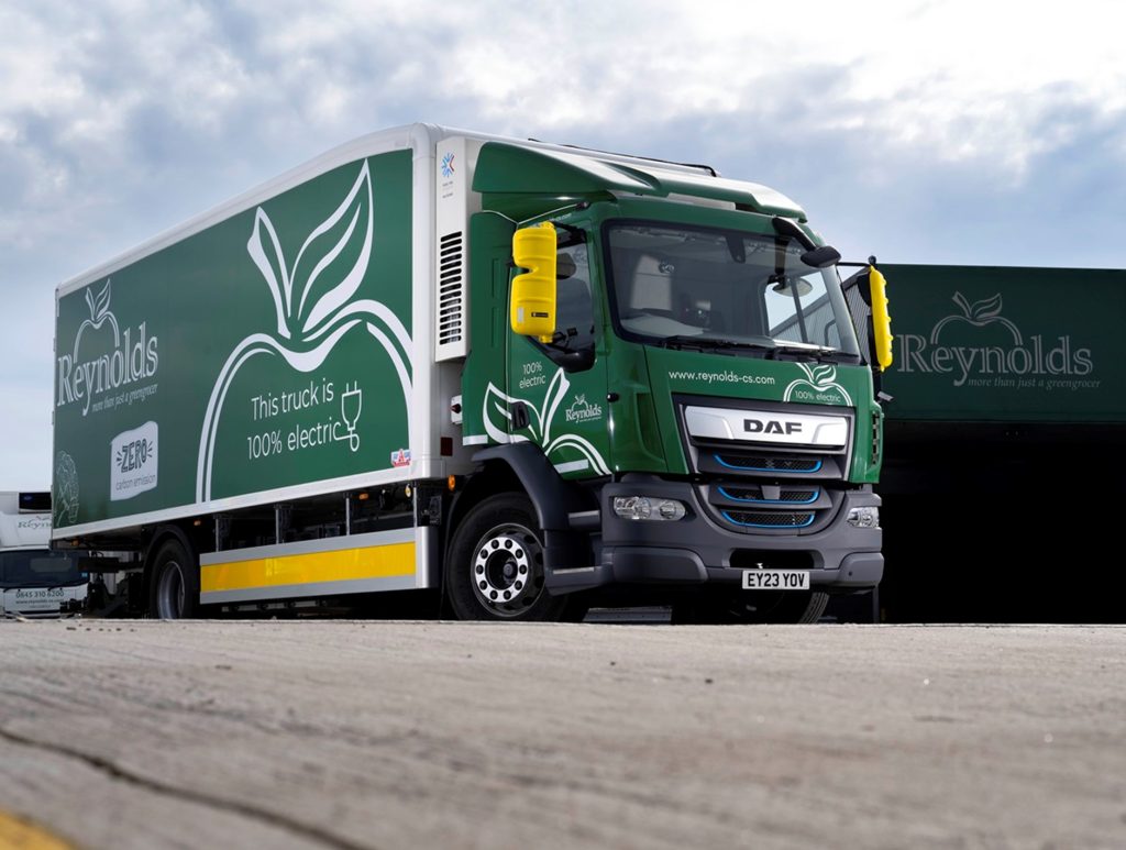 Reynolds' new DAF LF Electric is expected to deliver a 70-tonne annual saving on CO2 emissions.